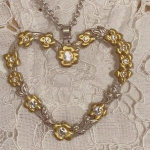 Brighton Vintage Two Tone Heart Necklace